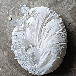 Vintage Fostoria Art Deco Crystal Flame Candle Holder - pair